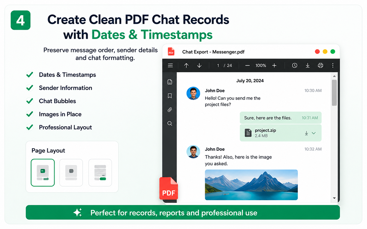 PDF Chat Export: Features, Preparation and Verification